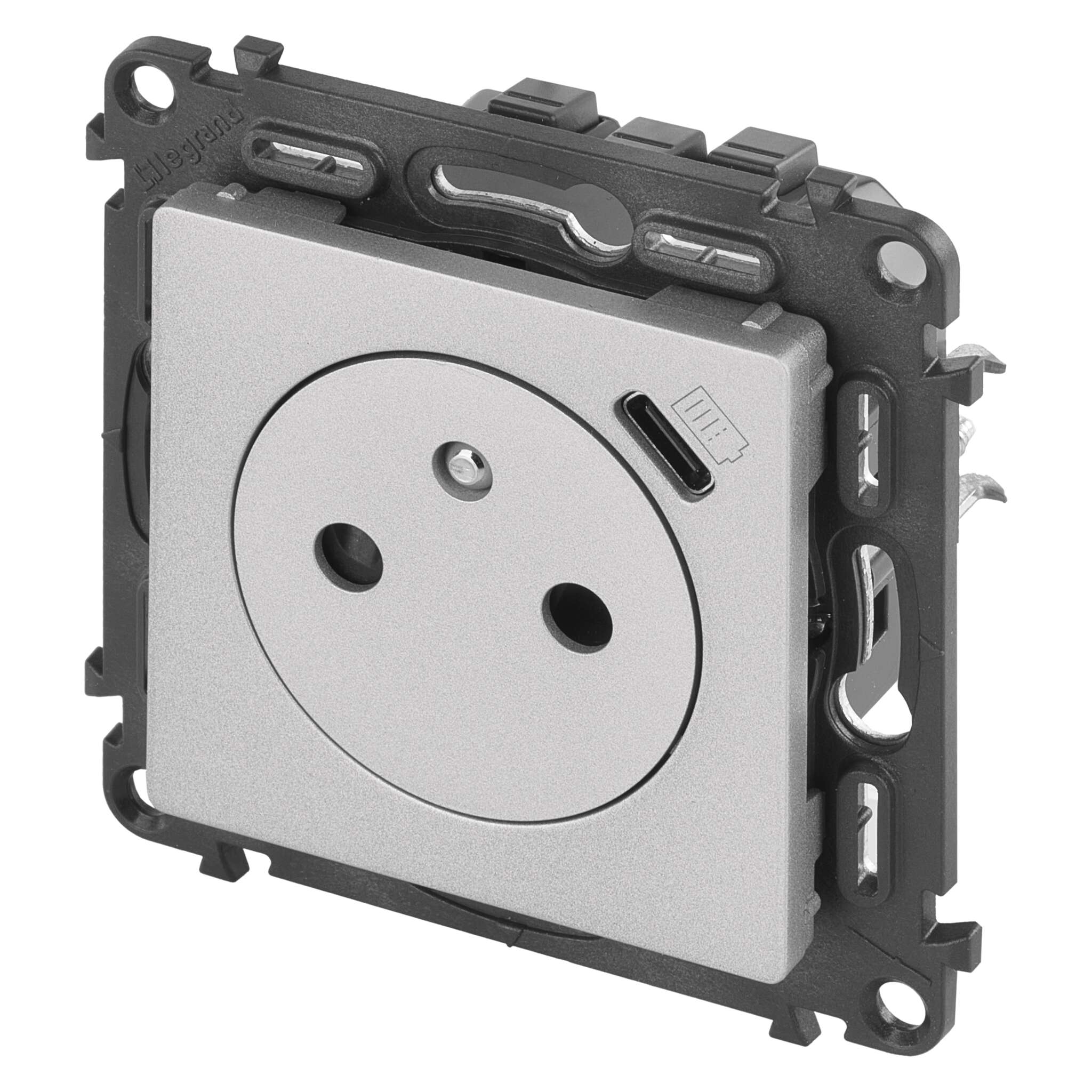 Legrand Valena Life egyes aljzat, USB-C, alumínium