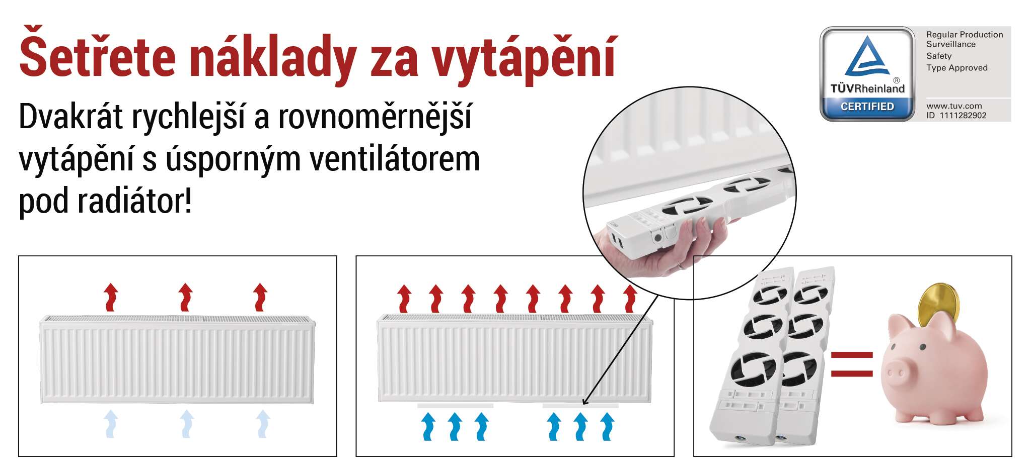 Ventilátor pod radiátor