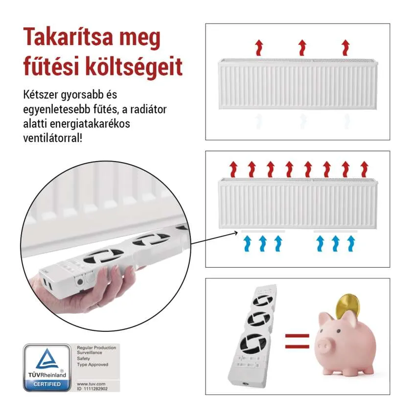 Radiátor alatti ventilátor